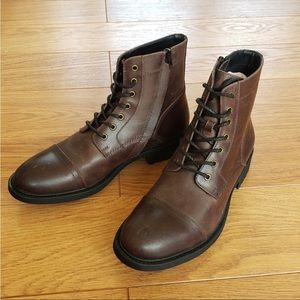 Frye & Co Cody lace up leather boots with side zip